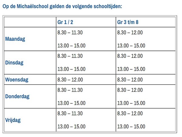 Schooltijden